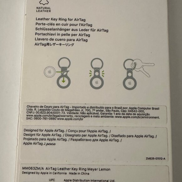 Apple Air Tage Leather Key Ring Meyer Lemon (NEVER OPENED) - Picture 2 of 2